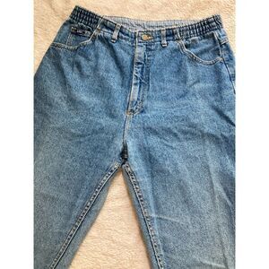 Vintage Lee Easy Riders Elastic Waist Mom Jeans USA Made High Rise Tapered 90s